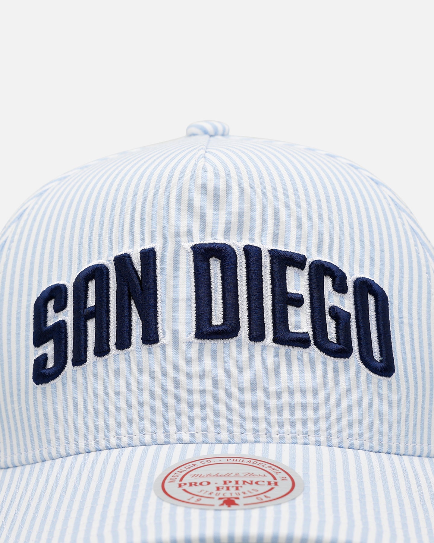 Mitchell & Ness San Diego Padres 'Seersucker' Pro Pinch Snapback Blue/White