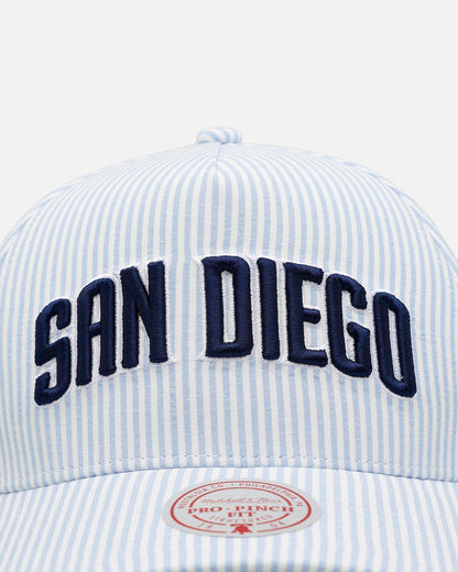 Mitchell & Ness San Diego Padres 'Seersucker' Pro Pinch Snapback Blue/White