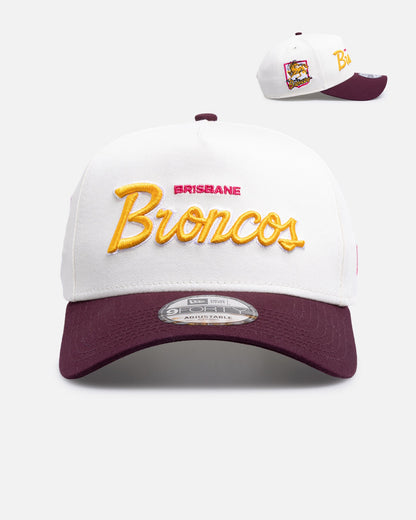 New Era Brisbane Broncos 'Chrome Script' 9FORTY A-Frame Snapback Official Team Colour