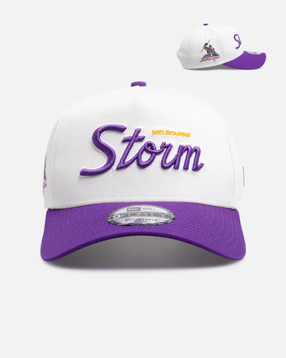 New Era Melbourne Storm 'Chrome Script' 9FORTY A-Frame Snapback Official Team Colour