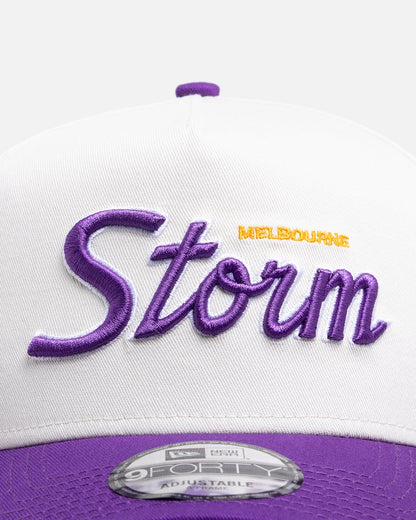 New Era Melbourne Storm 'Chrome Script' 9FORTY A-Frame Snapback Official Team Colour