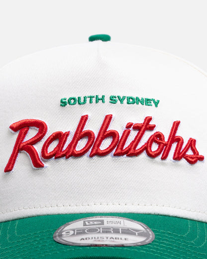 New Era South Sydney Rabbitohs 'Chrome Script' 9FORTY A-Frame Snapback Official Team Colour