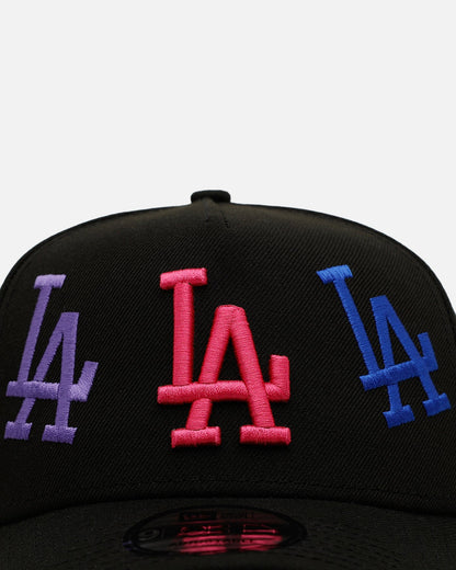 New Era Los Angeles Dodgers 'Dancing Logos' 9FORTY A-Frame Snapback Black