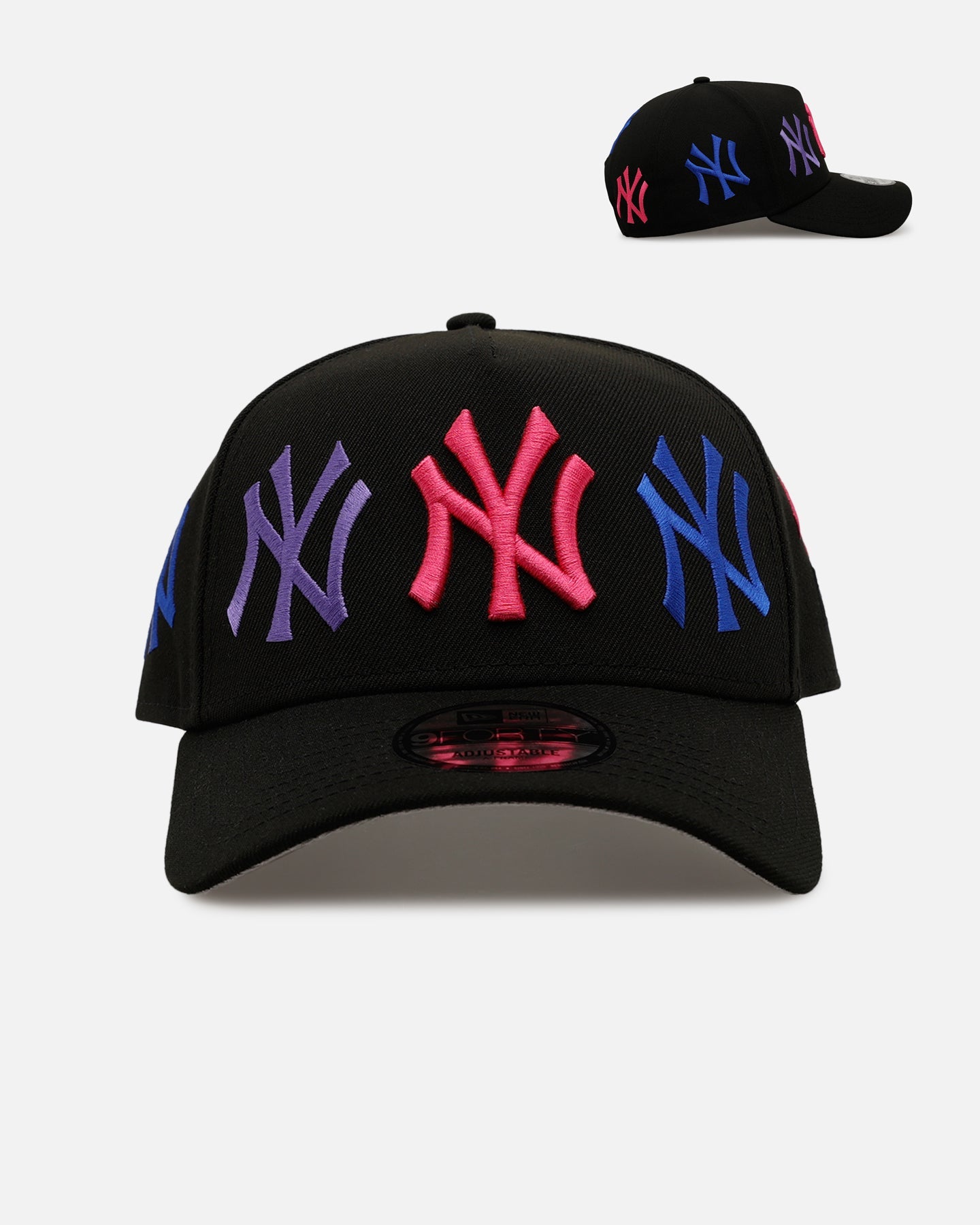 New Era New York Yankees 'Dancing Logos' 9FORTY A-Frame Snapback Black