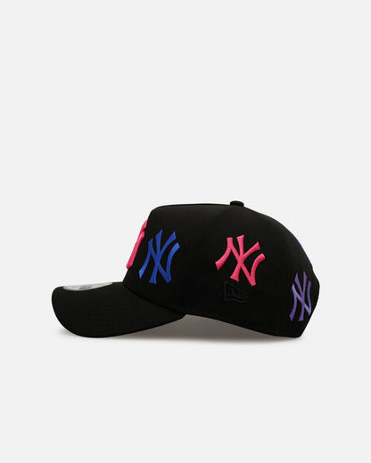 New Era New York Yankees 'Dancing Logos' 9FORTY A-Frame Snapback Black