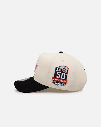 Mitchell & Ness Houston Astros 'Pink Team Logo' Pro Pinch Snapback Off White