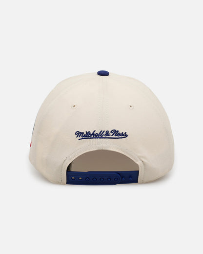 Mitchell & Ness Los Angeles Dodgers 'Pink Team Logo' Pro Pinch Snapback Off White