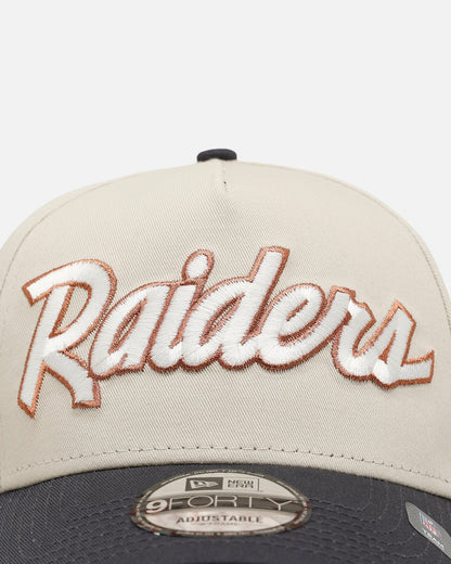 New Era Las Vegas Raiders 'Smooth' 9FORTY A-Frame Snapback Stone