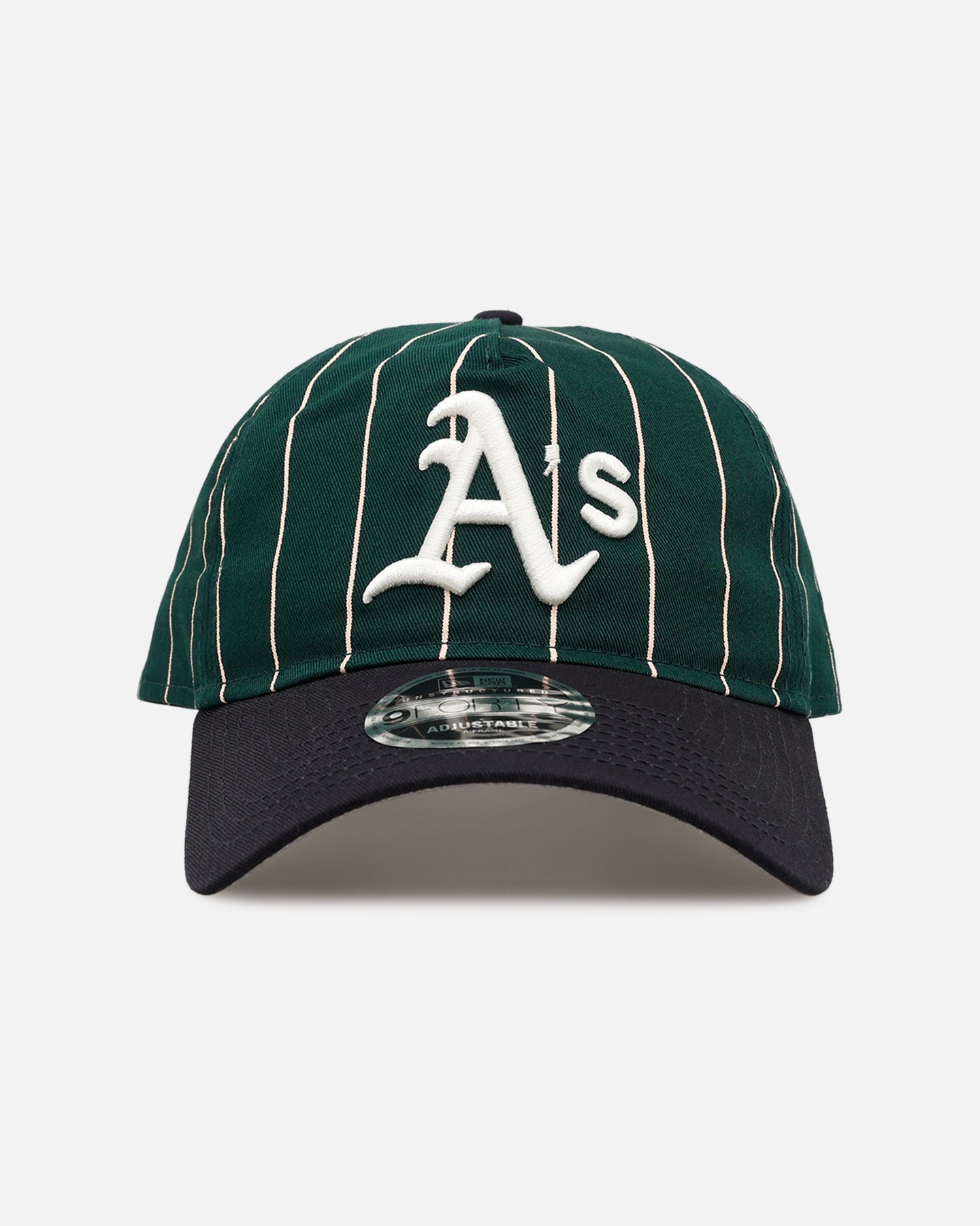 New Era Oakland Athletics 'Pinstripe' 9FORTY A-Frame Snapback Dark Green