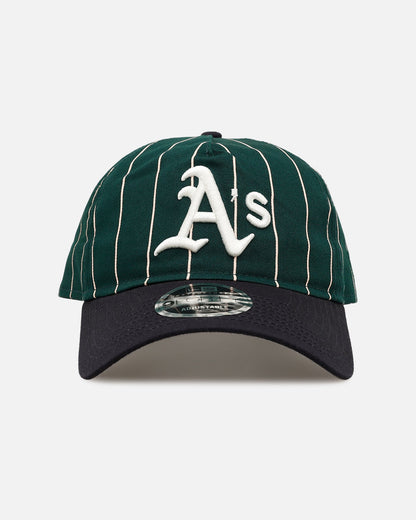 New Era Oakland Athletics 'Pinstripe' 9FORTY A-Frame Snapback Dark Green