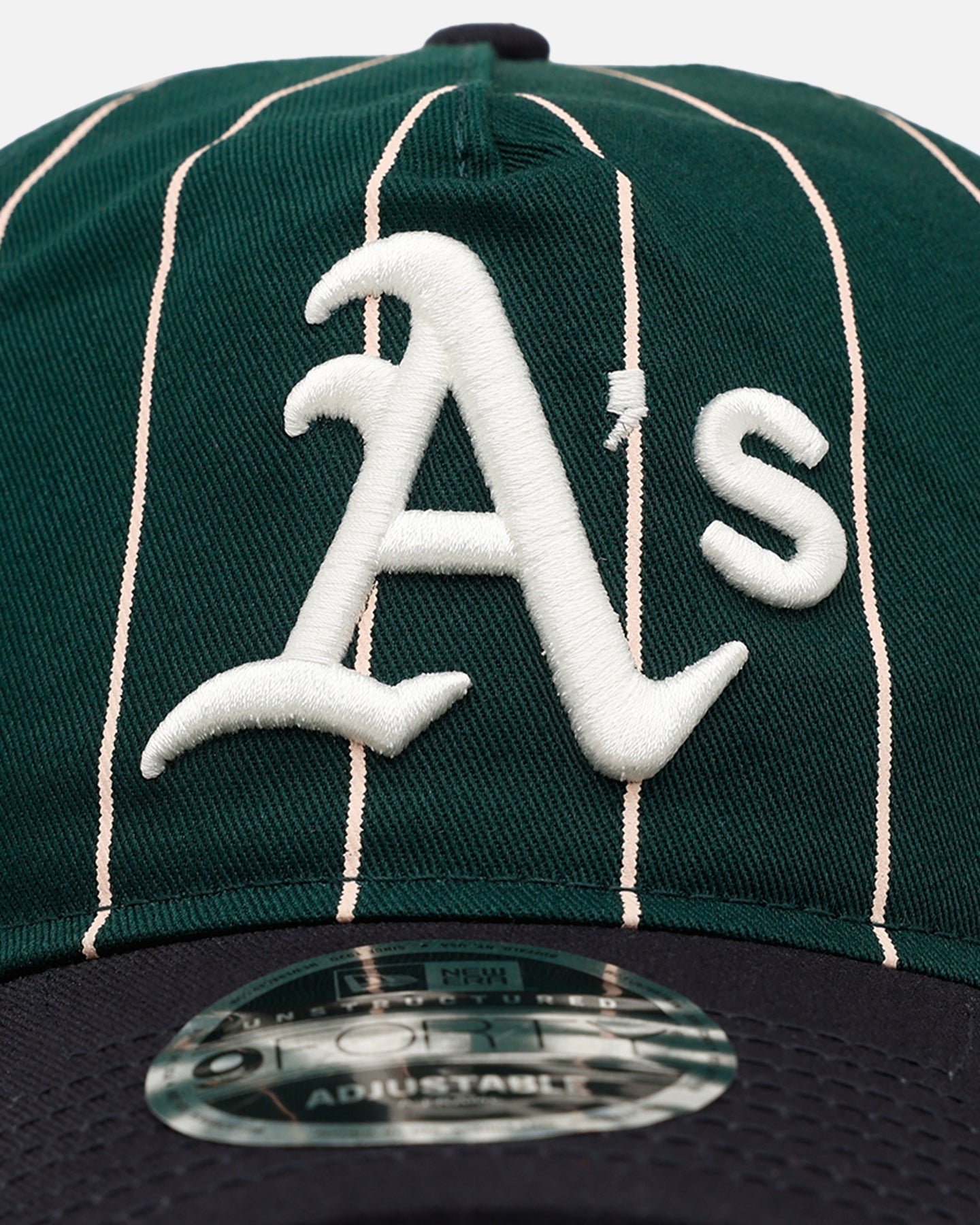 New Era Oakland Athletics 'Pinstripe' 9FORTY A-Frame Snapback Dark Green