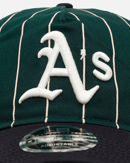 New Era Oakland Athletics 'Pinstripe' 9FORTY A-Frame Snapback Dark Green