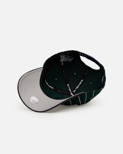 New Era Oakland Athletics 'Pinstripe' 9FORTY A-Frame Snapback Dark Green