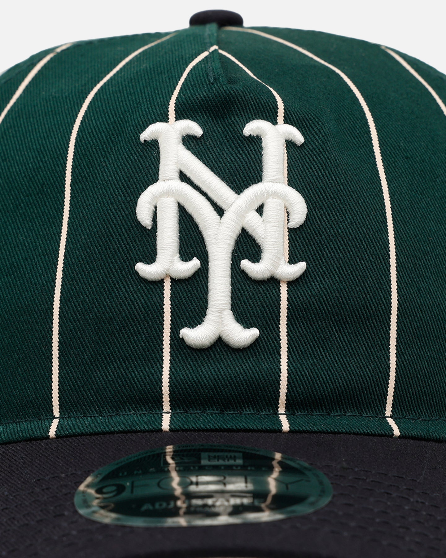 New Era New York Mets 'Pinstripe' 9FORTY A-Frame Snapback Dark Green