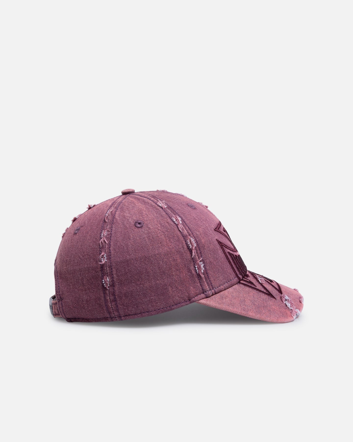 Von Dutch Cross Distressed Strapback Cap Burgundy