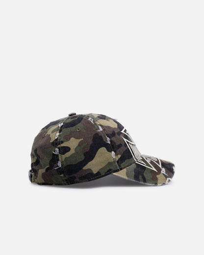 Von Dutch Cross Distressed Strapback Cap Camo