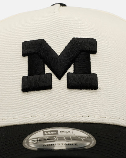 New Era Michigan Wolverines Football 'Easy Chrome Black' 9FORTY A-Frame Snapback Chrome/Black