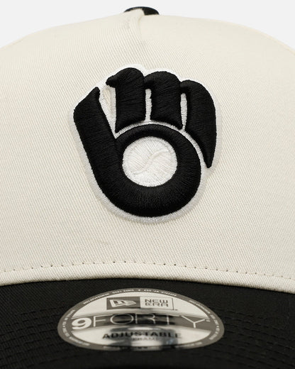 New Era Milwaukee Brewers 'Easy Chrome Black' 9FORTY A-Frame Snapback Chrome/Black