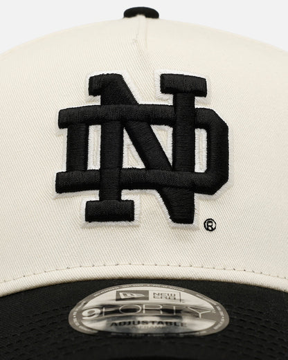 New Era Notre Dame Fighting Irish 'Easy Chrome Black' 9FORTY A-Frame Snapback Chrome/Black