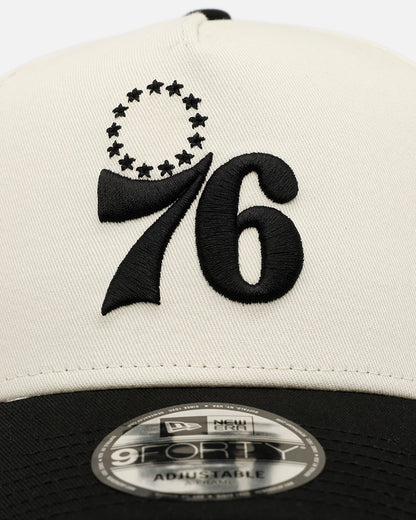 New Era Philadelphia 76ers 'Easy Chrome Black' 9FORTY A-Frame Snapback Chrome/Black