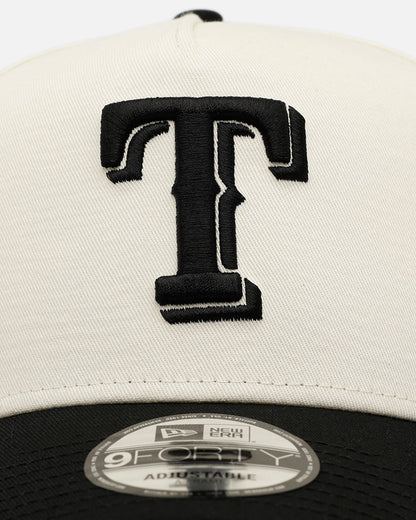 New Era Texas Rangers 'Easy Chrome Black' 9FORTY A-Frame Snapback Chrome/Black