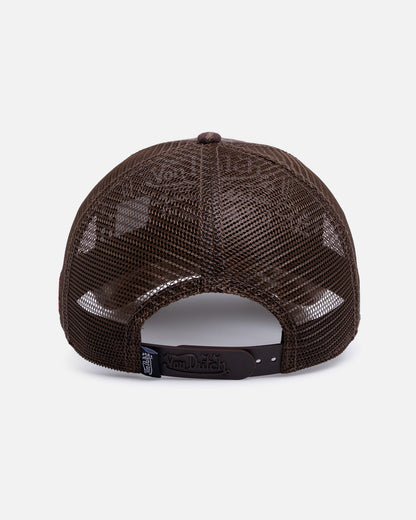 Von Dutch Gingham Trucker Snapback Brown