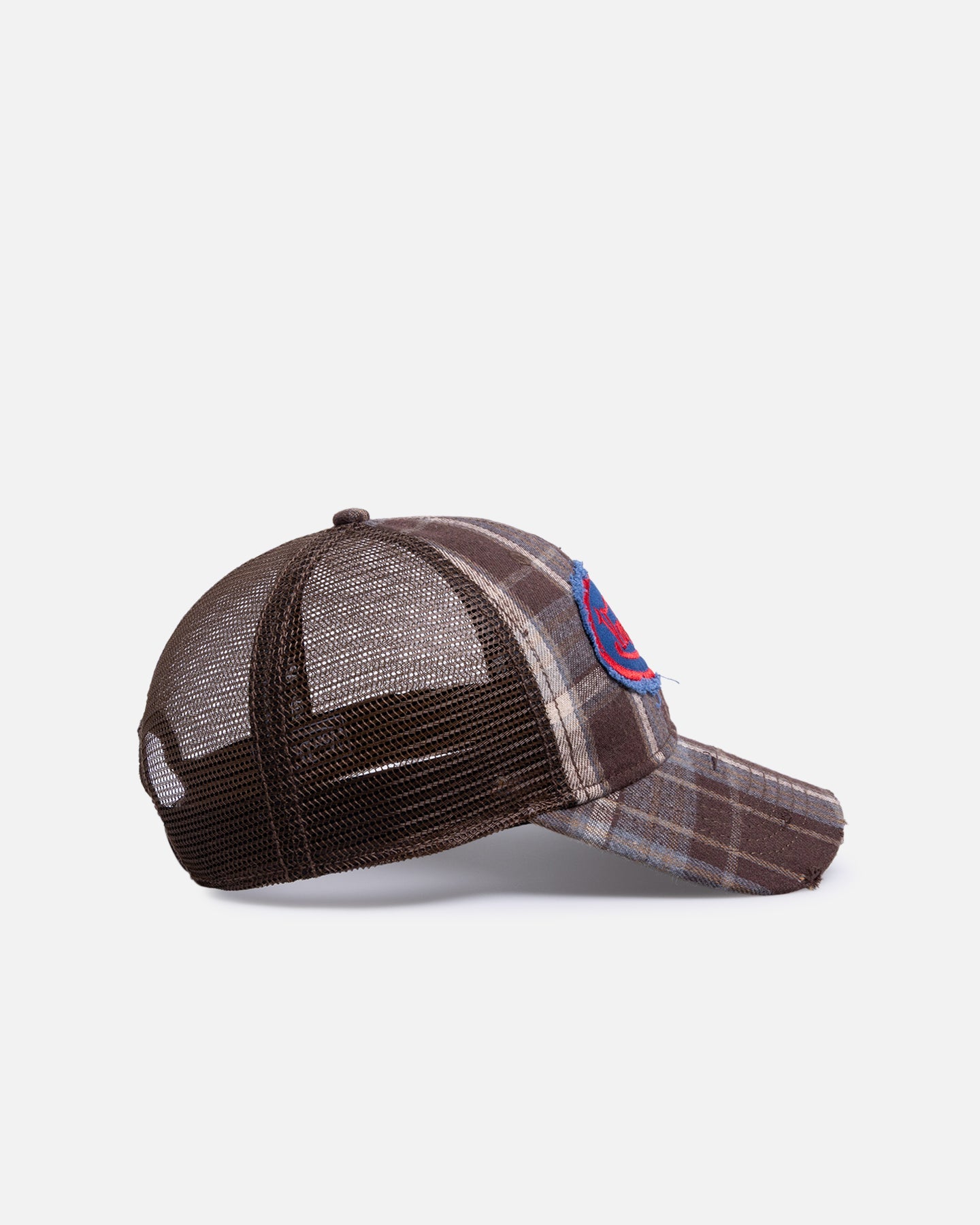 Von Dutch Gingham Trucker Snapback Brown