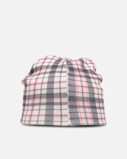 Loiter Ribbed Skully Pink Plaid
