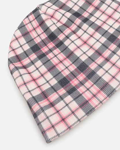 Loiter Ribbed Skully Pink Plaid