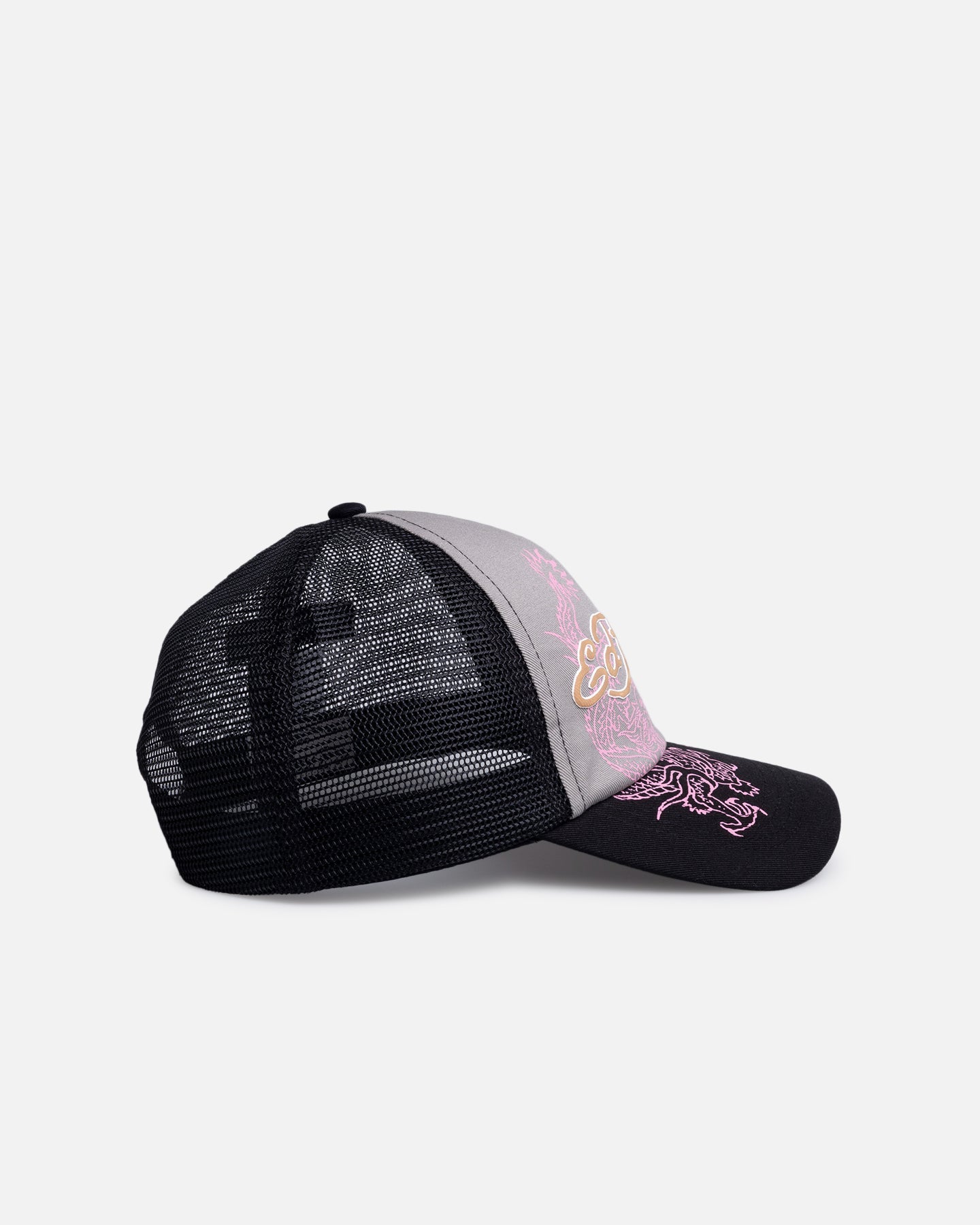 AVILA Ed Hardy Dragon Puffer Trucker Snapback Black/Pink