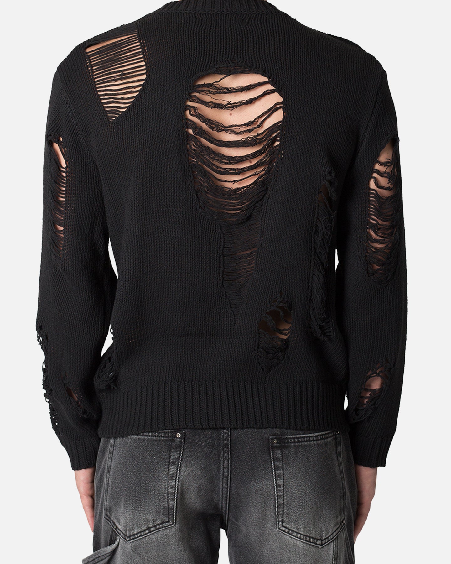 AVILA MNML Distressed Sweater Black
