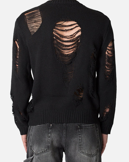 AVILA MNML Distressed Sweater Black