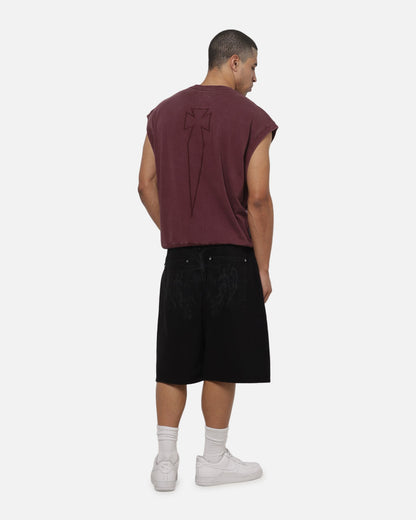 Saint Morta Athletc Cut Off Sweat T-Shirt Pigment Washed