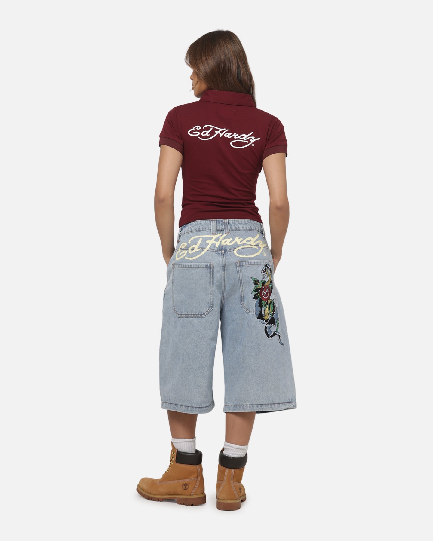 Ed Hardy Women's Polo Top Plum
