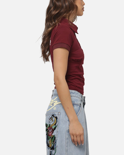 Ed Hardy Women's Polo Top Plum