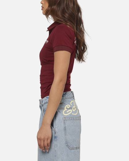 Ed Hardy Women's Polo Top Plum