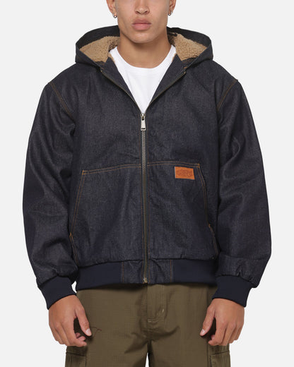 Carre Sherpa Lined Hoodie Raw Indigo