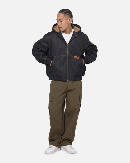 Carre Sherpa Lined Hoodie Raw Indigo