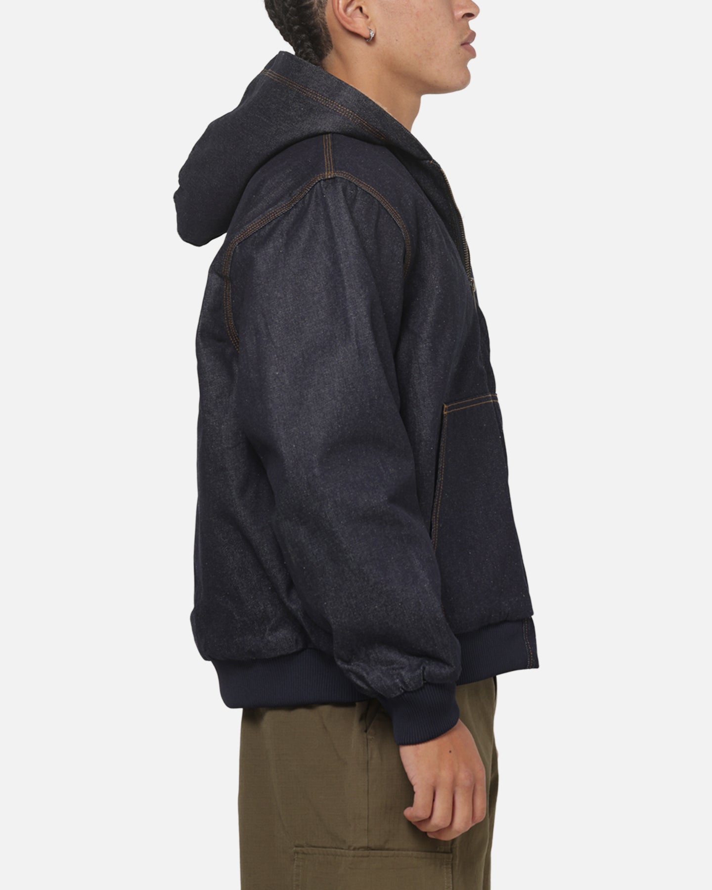 Carre Sherpa Lined Hoodie Raw Indigo