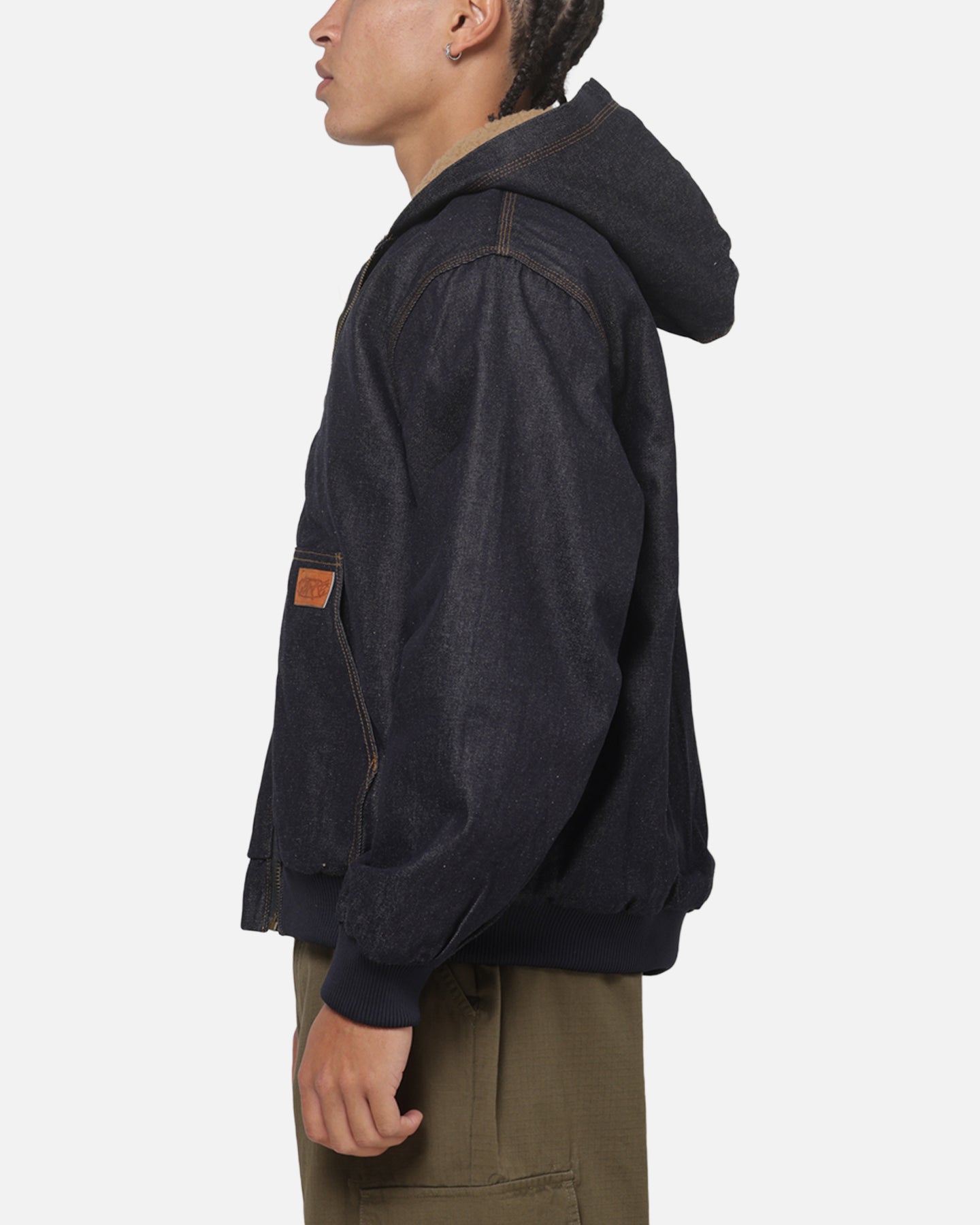 Carre Sherpa Lined Hoodie Raw Indigo