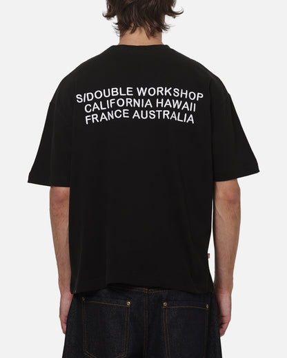 AVILA S Double Country Text Heavy Weight T-Shirt Black