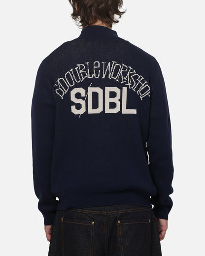 AVILA S Double Team Knit Quarter Zip Crewneck Navy