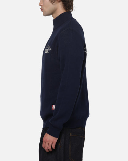 AVILA S Double Team Knit Quarter Zip Crewneck Navy