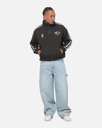 Carre Footie 1/4 Zip Crewneck Vintage Black