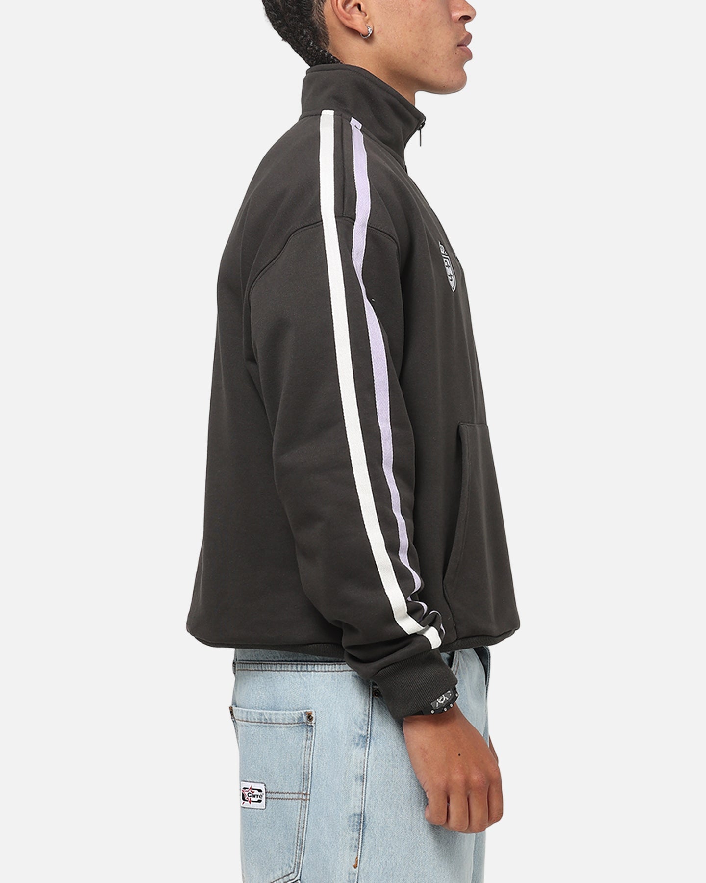Carre Footie 1/4 Zip Crewneck Vintage Black