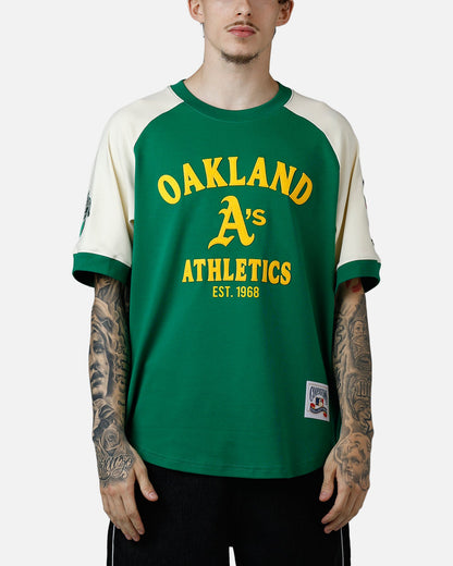 Pro Standard Oakland Athletics Double Knit Raglan T-Shirt Green