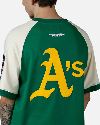Pro Standard Oakland Athletics Double Knit Raglan T-Shirt Green