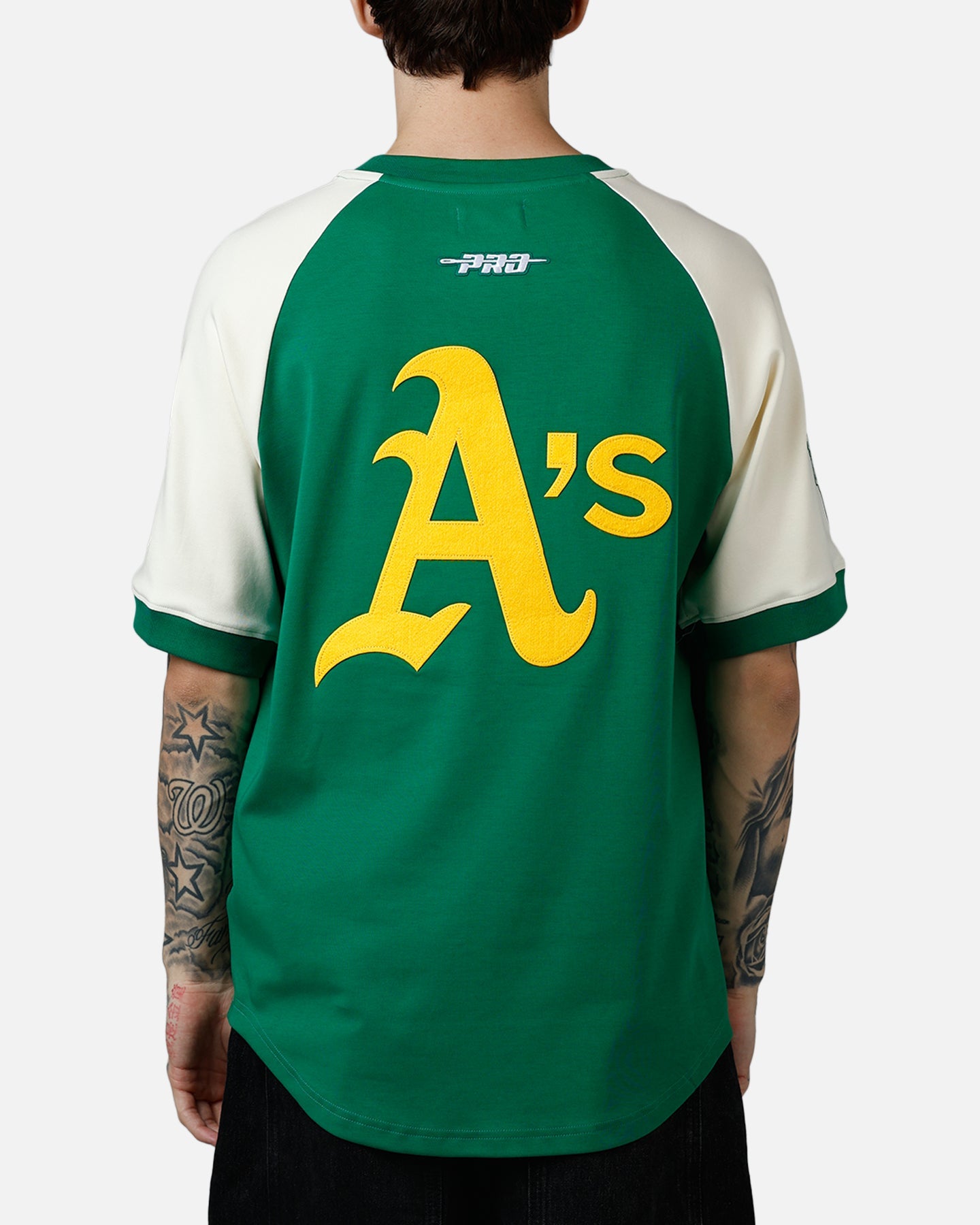 Pro Standard Oakland Athletics Double Knit Raglan T-Shirt Green