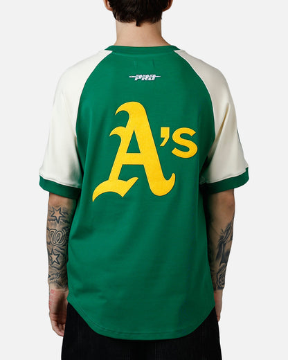 Pro Standard Oakland Athletics Double Knit Raglan T-Shirt Green