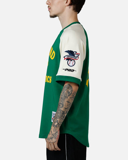Pro Standard Oakland Athletics Double Knit Raglan T-Shirt Green